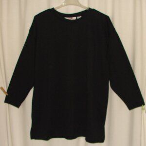 Oversized Knit Tunic TOP, Plus Size 3X, International Sportswear, Black Vtg